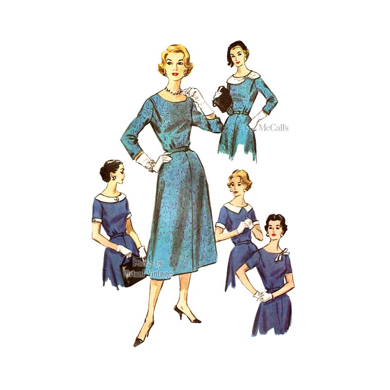 1950s Vintage Shirtwaist Dress Sewing Pattern McCalls 4275, Bust 37, Uncut