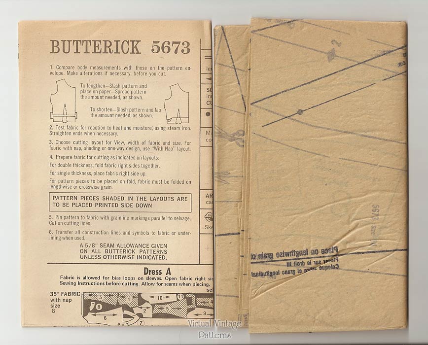 1960s Mini Dress Pattern Butterick 5673, Long Sleeves or Sleeveless, Bust 36, Uncut