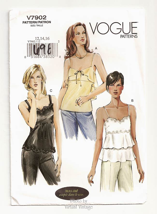 Vogue V7902, Camisole Top Pattern, Bust 34 36 38, Uncut