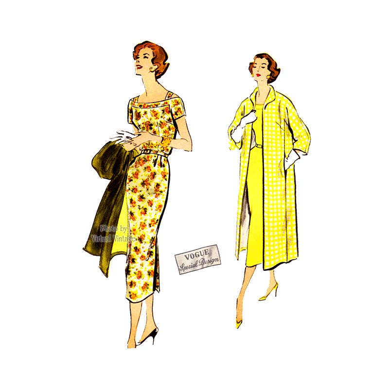 1950s Coat & Sheath Dress Pattern, Vogue Special Design S-4773, Vintage Sewing Patterns Uncut