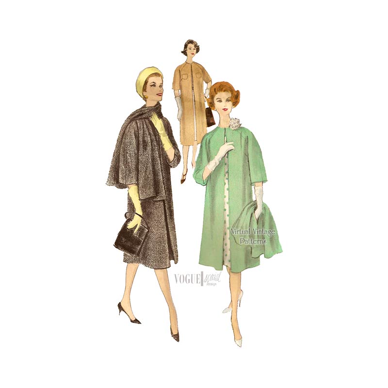 1950s Coat Pattern, Vogue Special Design 4001, Vintage Sewing Patterns