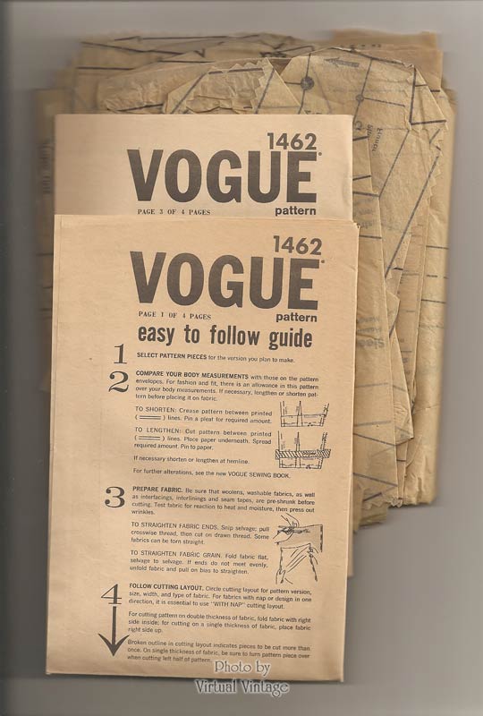 1960s Tunic Dress Pattern & Coat, Vogue Paris Original 1462 by Jacques Heim