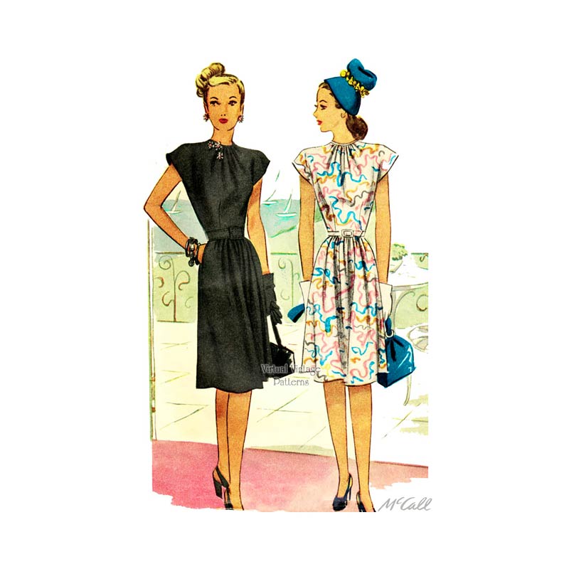 40s Dress Pattern, McCall 6402, Vintage Sewing Patterns