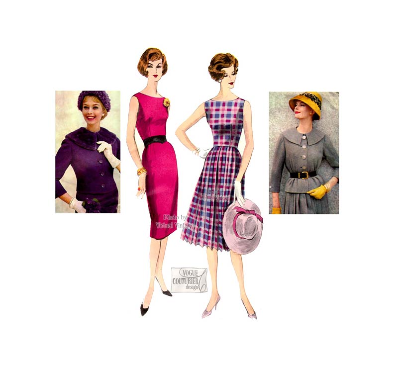 50s Jacket & Sleeveless Dress Pattern, Vogue Couturier 196, Vintage Sewing Patterns, Bust 34 Uncut