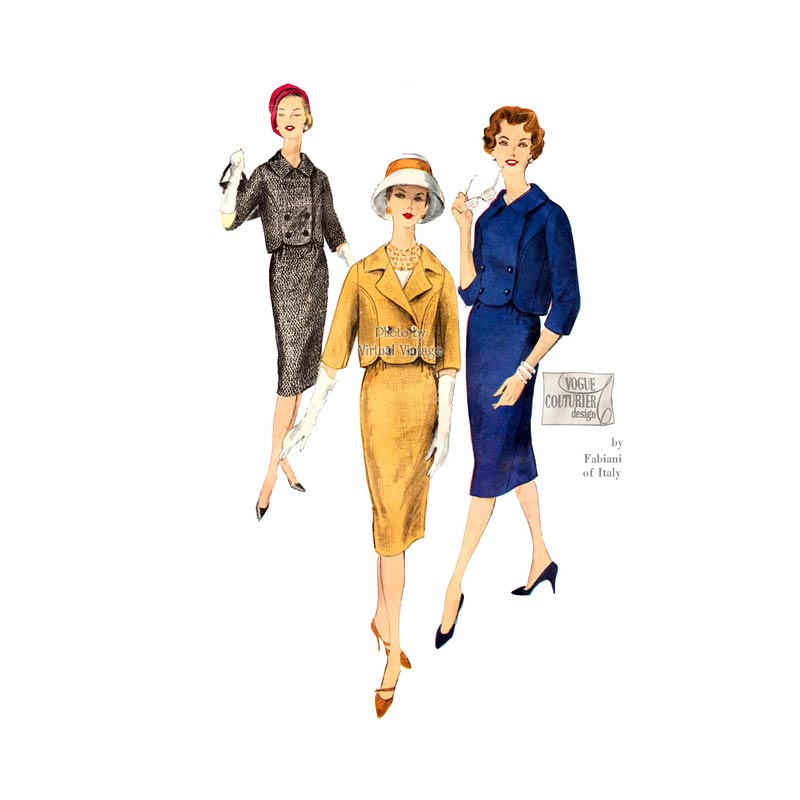 Vintage Vogue Couturier Design 177, 1950s Fabiani Womens Suit Pattern