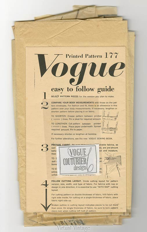 Vintage Vogue Couturier Design 177, 1950s Fabiani Womens Suit Pattern