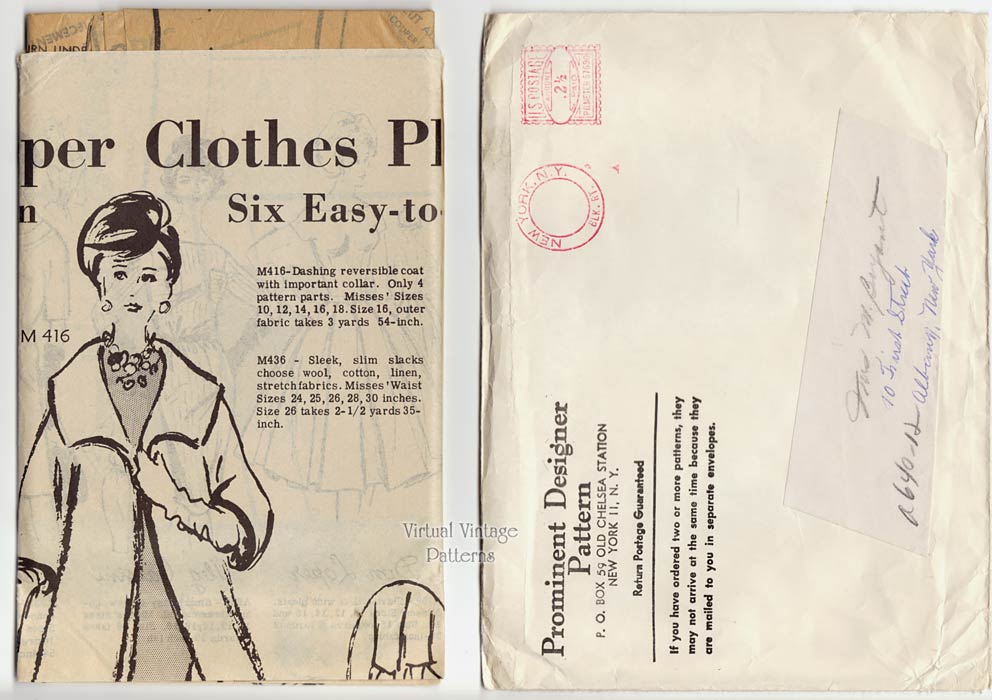 1960s Coat Dress Pattern Prominent Designer A640, Jacques Esterel, Uncut
