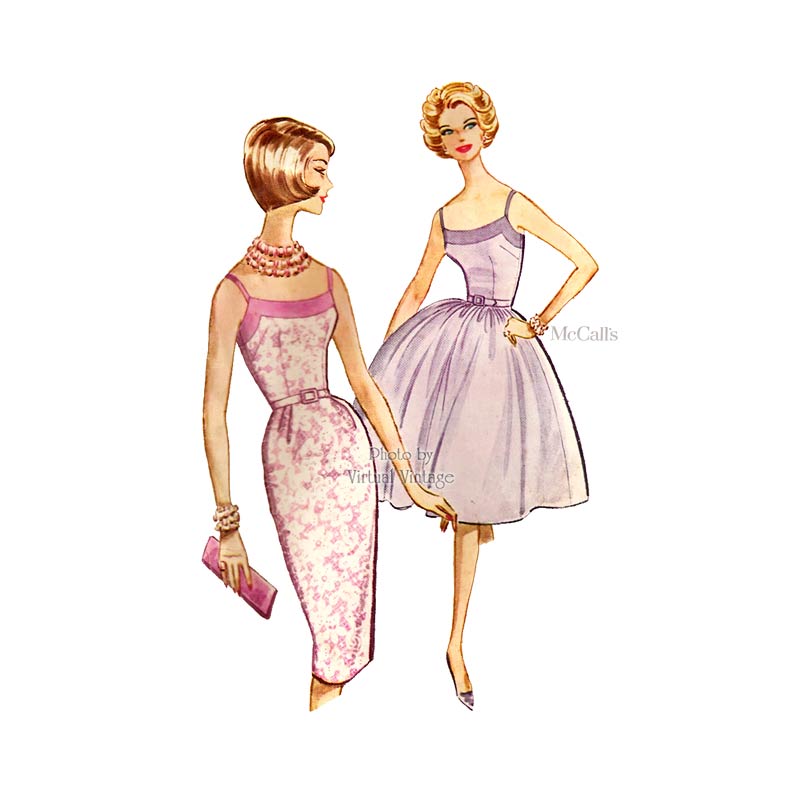 1960s Rockabilly Dress Pattern, McCalls 5842, Vintage Sewing Pattern