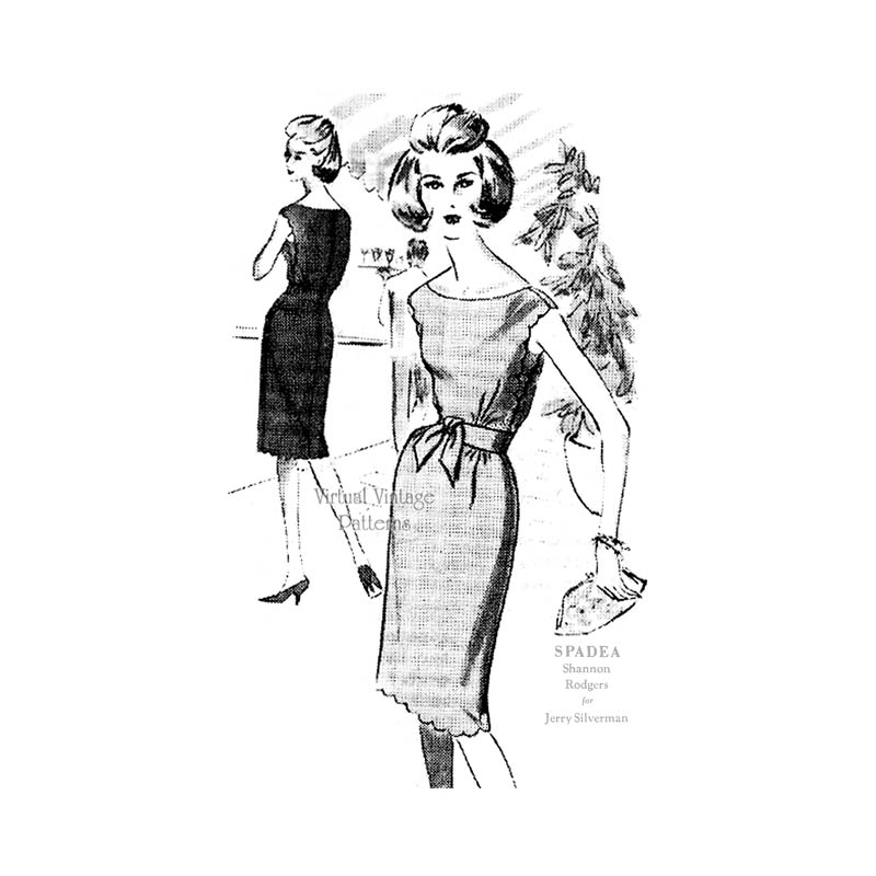 Spadea N-1255 1960s Scalloped Sheath Dress Pattern, Bust 34, by Shannon Rodgers