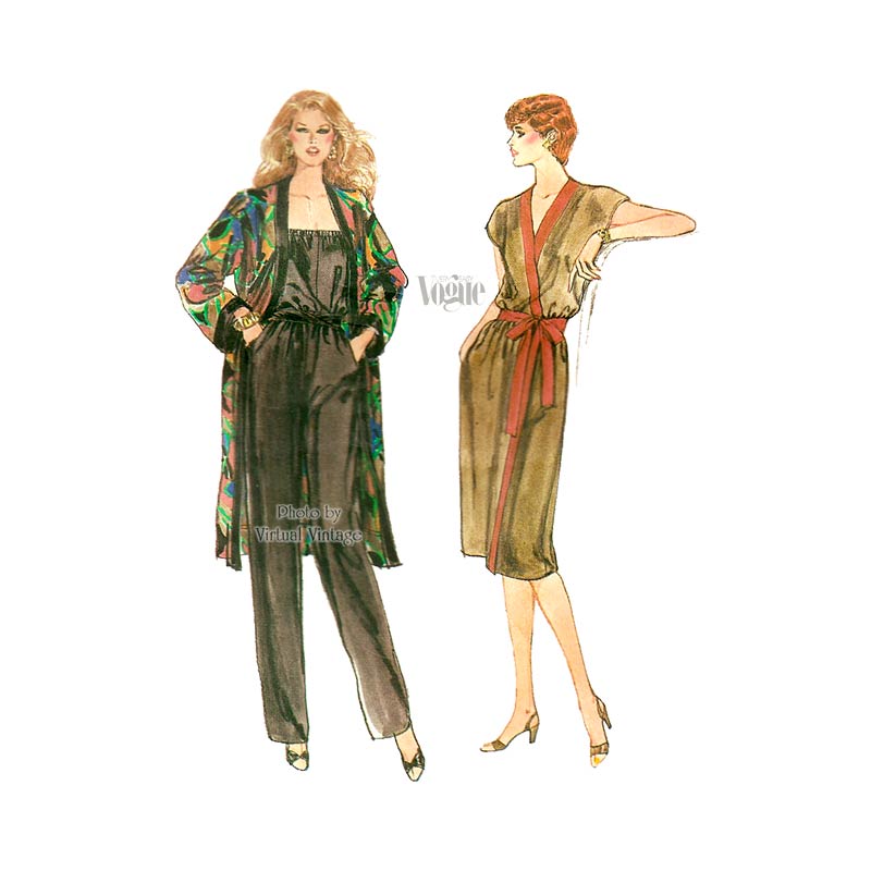 Wrap Dress & Strapless Jumpsuit Pattern Vogue 7982, Easy Sewing Patterns, Bust 38, Uncut