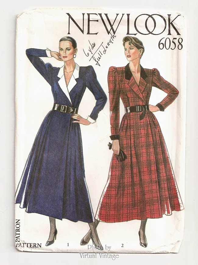 Vintage Shirtwaist Dress Pattern, New Look 6058, Sizes 8 to 18, Uncut