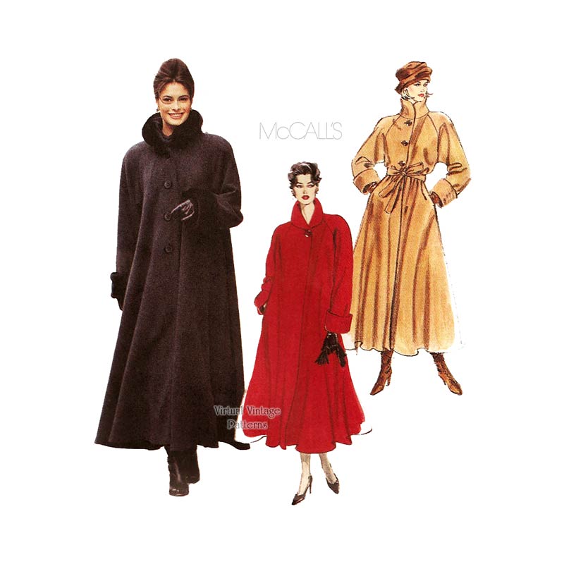 Swing Coat Pattern, McCalls 7947, Womens Coat Sewing Pattern, Sizes 6 8 10, Uncut