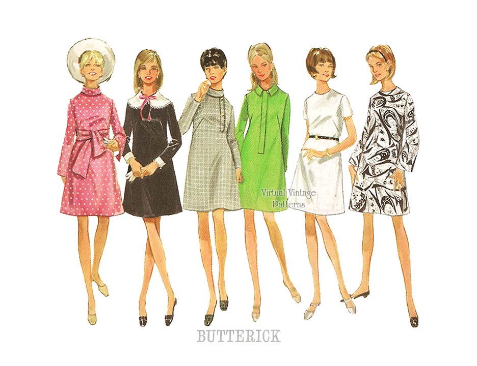 Womens A Line Dress Pattern, Butterick 4814, Bust 34, Uncut