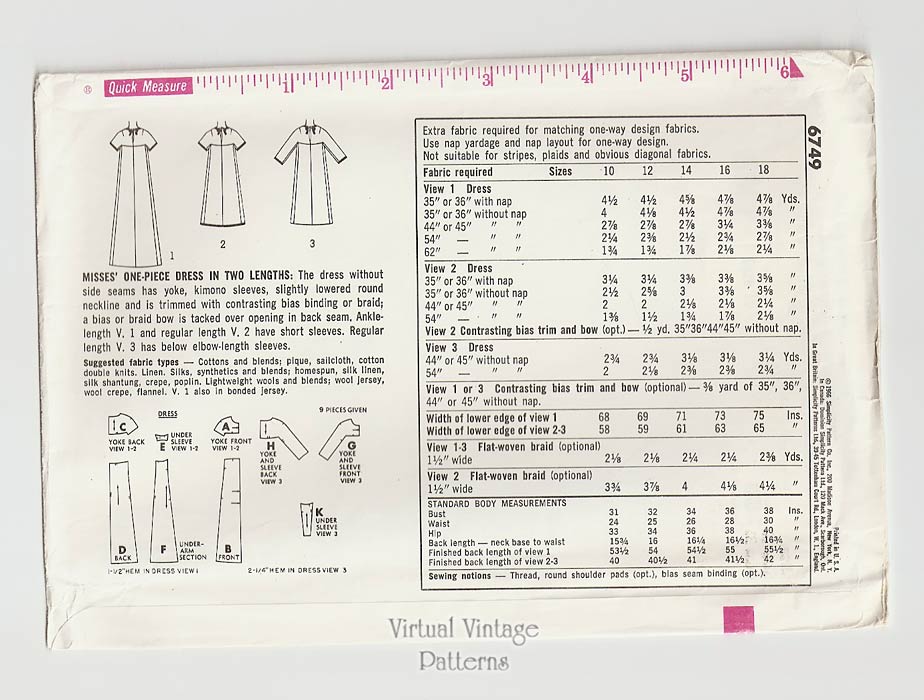 60s MuuMuu Dress Pattern, Simplicity 6749, Maxi or Tent Dress, Bust 31, Uncut