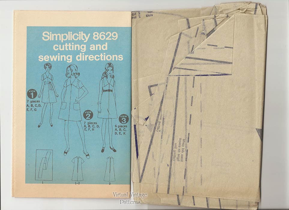Vintage Maternity A-Line Dress Pattern, Simplicity 8629, Bust 36, Uncut