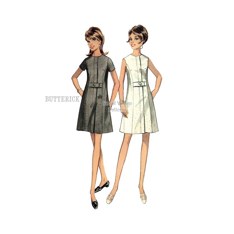 60s Womens A Line Dress Pattern Butterick 4764 Vintage Sewing Patterns, Bust 36, Uncut