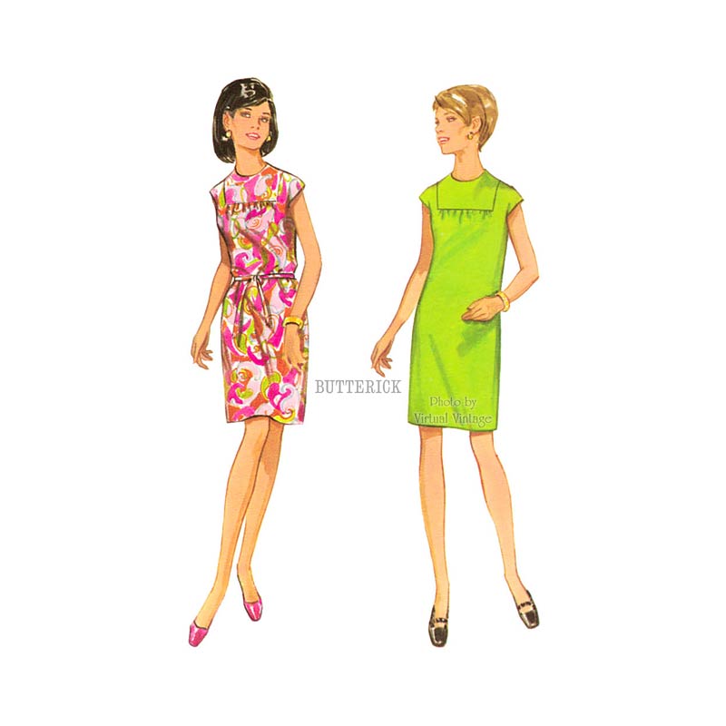 60s Shift Dress Pattern No Zipper, Butterick 4791, Easy Sewing Pattern