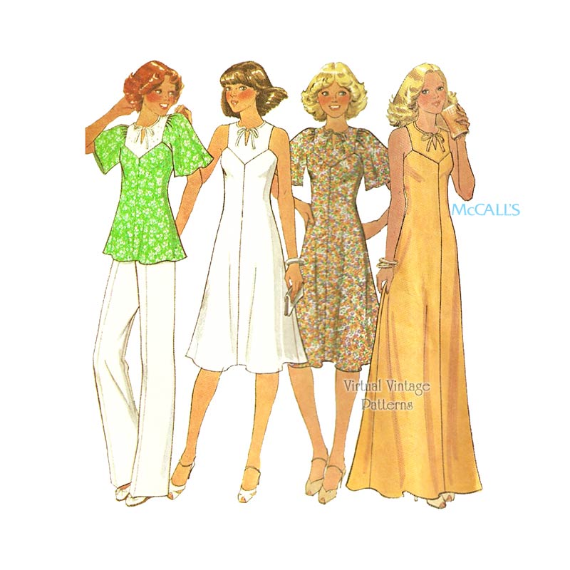 1970s Boho Style Blouse, Sundress Or Maxi Dress Pattern, Mccalls 5501