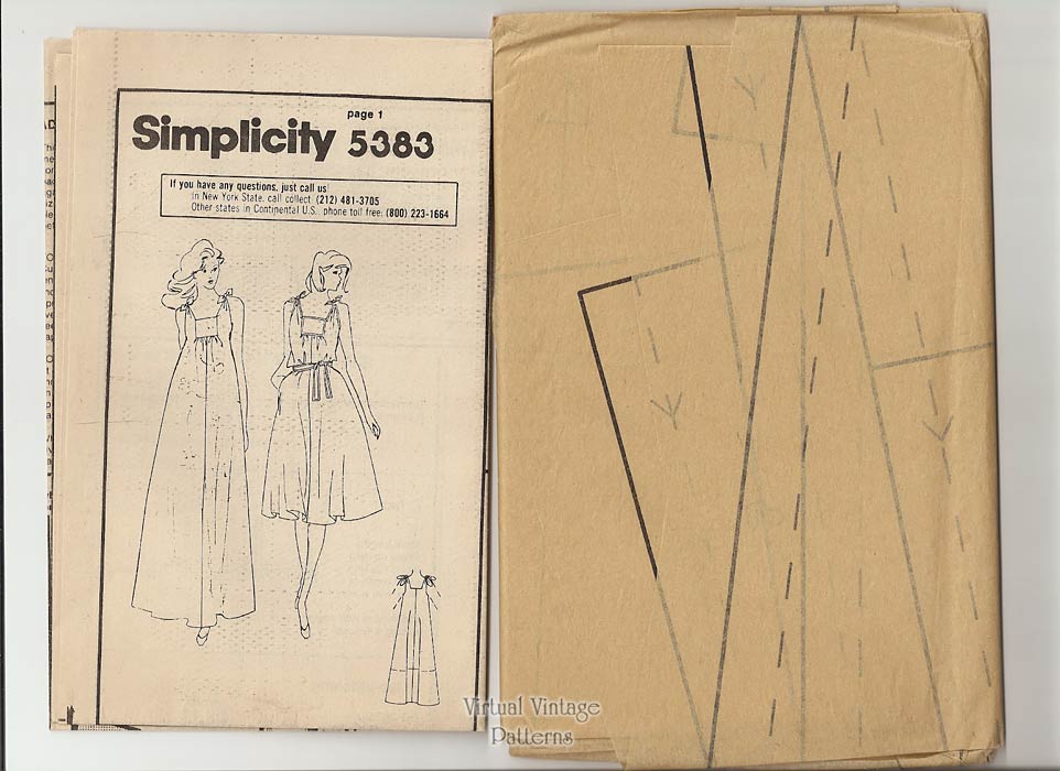Maxi Sundress Pattern Simplicity 5383, Tie Shoulder Dress, Bust 32 1/2 to 34, Uncut