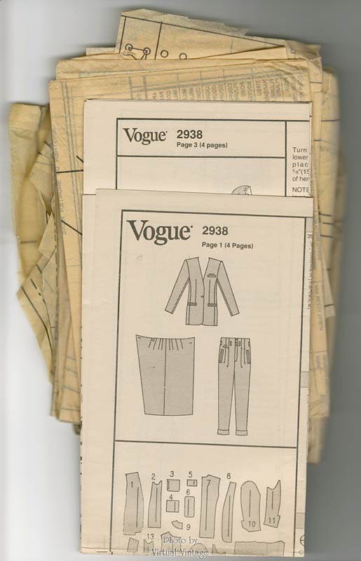 90s Vogue American Designer 2938, DKNY Womens Jacket, Wrap Skirt & Pants Patterns, Sizes 8 10 12