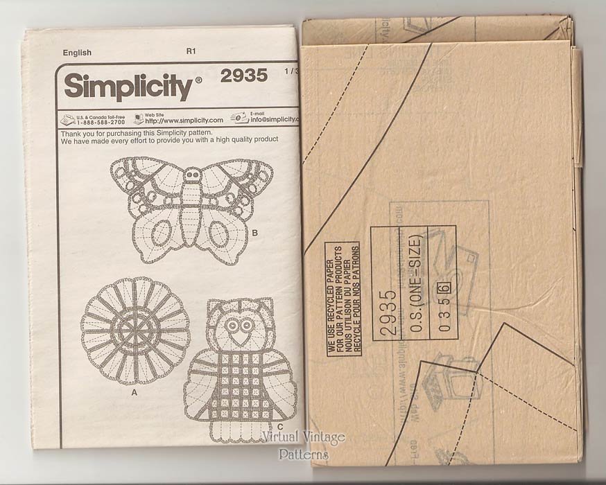 Simplicity 2935, Rag Quilt Animal Pattern, Uncut