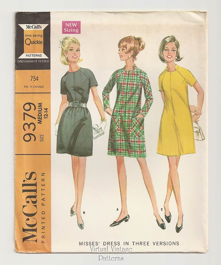 Front Zipper Dress Pattern, McCalls 9379 Virtual Vintage