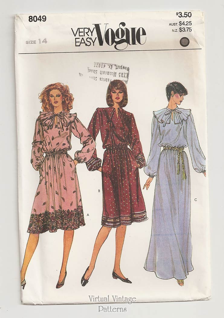 Womens Top & Skirt Pattern, Very Easy Vogue 8049, Bust 36, Uncut
