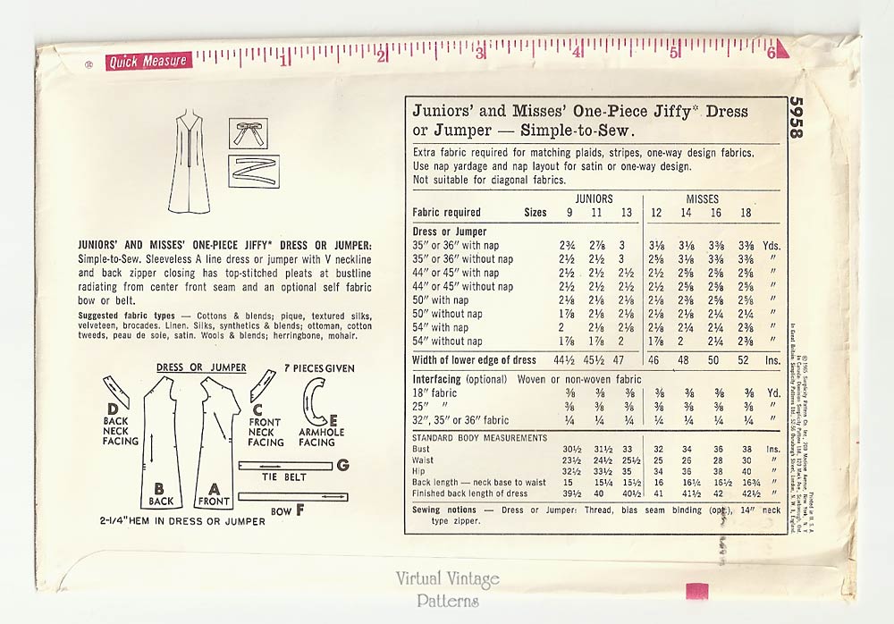 Sleeveless Deep V Neck A Line Dress Pattern, Simplicity 5958, Easy Sewing