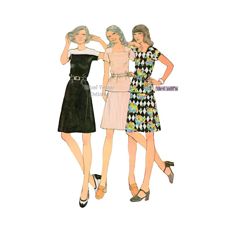 Womens Dress or Top & Skirt Patterns, McCalls 3620, Bust 34, Uncut