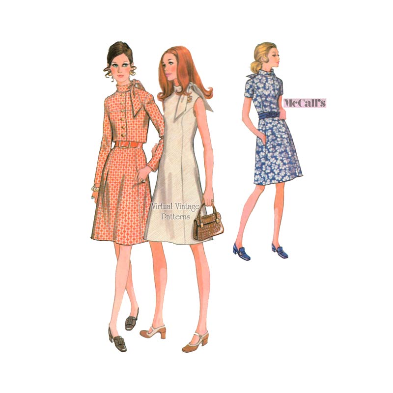 Womens Princess Seam Dress & Crop Jacket Patterns, McCalls 2715, Bust 34, UC
