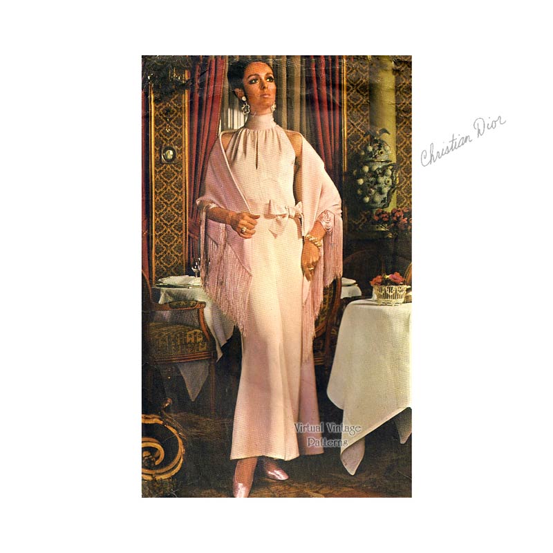 60s Grecian Evening Gown Sewing Pattern, Dior Vogue Paris Original 2230, Bust 34