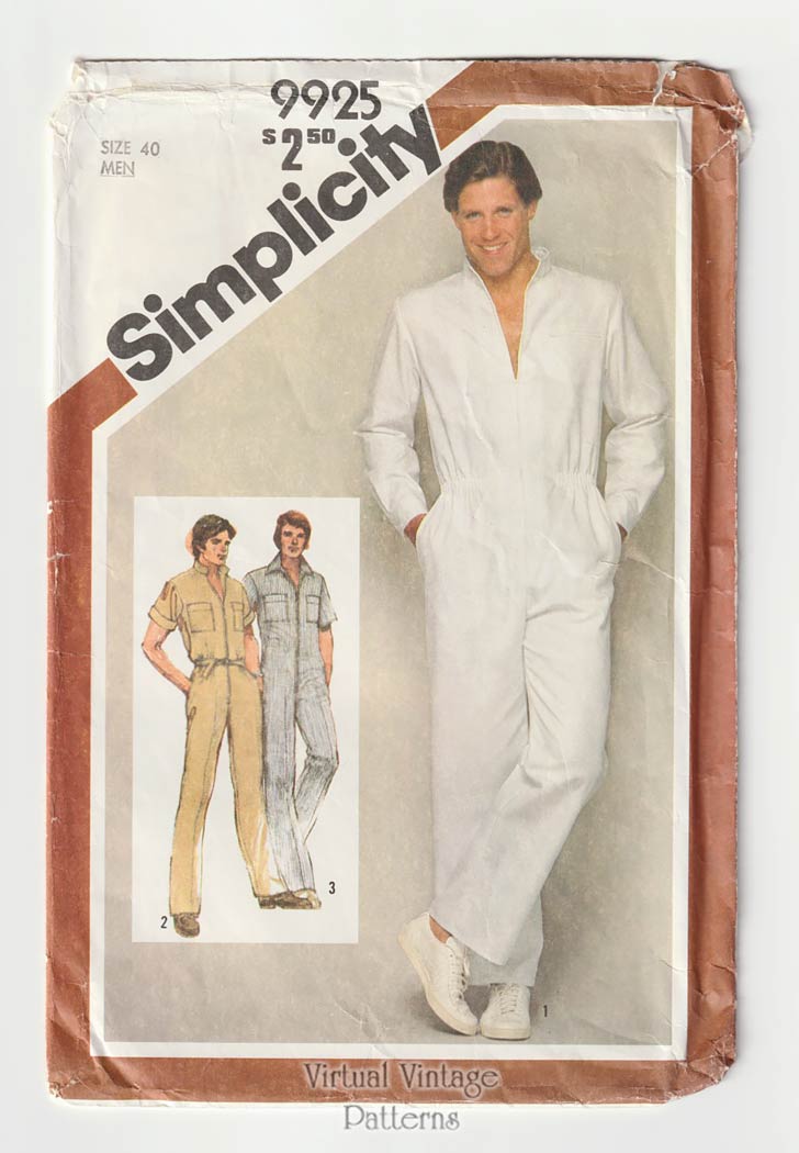 Men's Jumpsuit Sewing Pattern, Simplicity 9925, Size 40