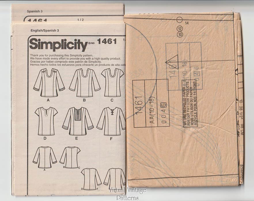 Womens Tunic Sewing Pattern Simplicity 1461 10 To 18