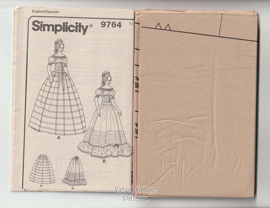 Womens Hoop Skirt & Petticoat Pattern, Simplicity 9764, 6-12, UC