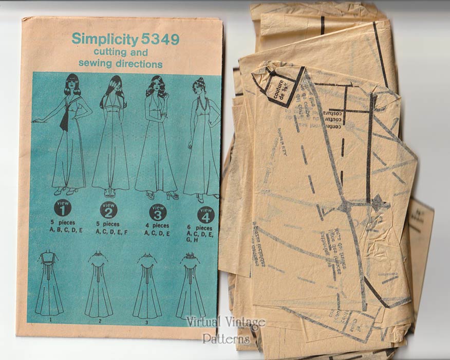 Halter Maxi Dress Pattern, Simplicity 5349, Bust 38