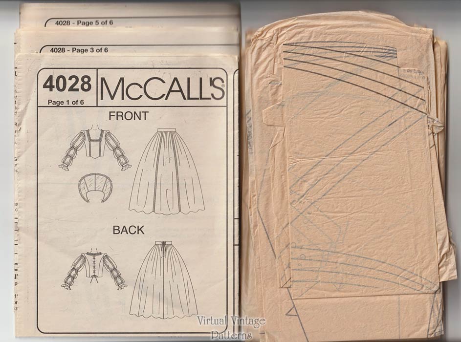 Elizabethan Gown Pattern Mccalls 4028 6 To 12 1676