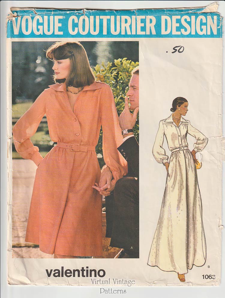 Valentino Vogue 1063, Day or Evening Dress Pattern, Bust 38