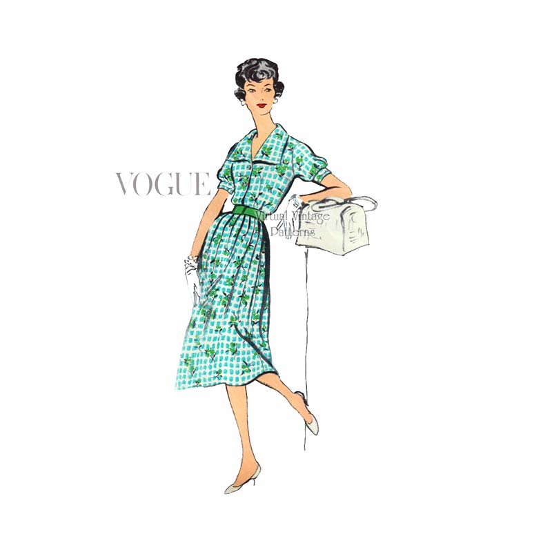50s Slim or Pleated Skirt Pattern, Vogue 9454, Bust 34, Uncut