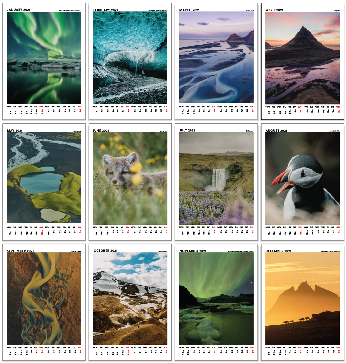 Iceland Calendar 2021